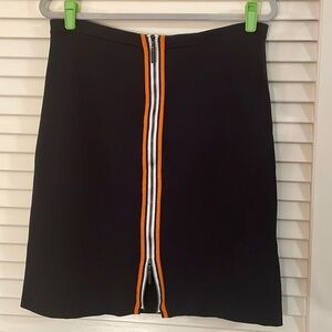 ESCADA Knit Double Front Striped 2 Way Zipper MIDI Skirt